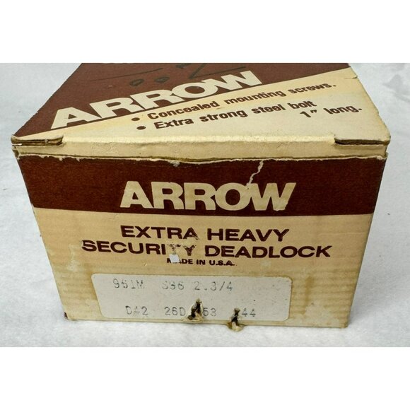 Arrow Heavy-Duty Security Deadlock 961M  Satin Chrome 2-3/4" B NIB - Picture 2 of 6